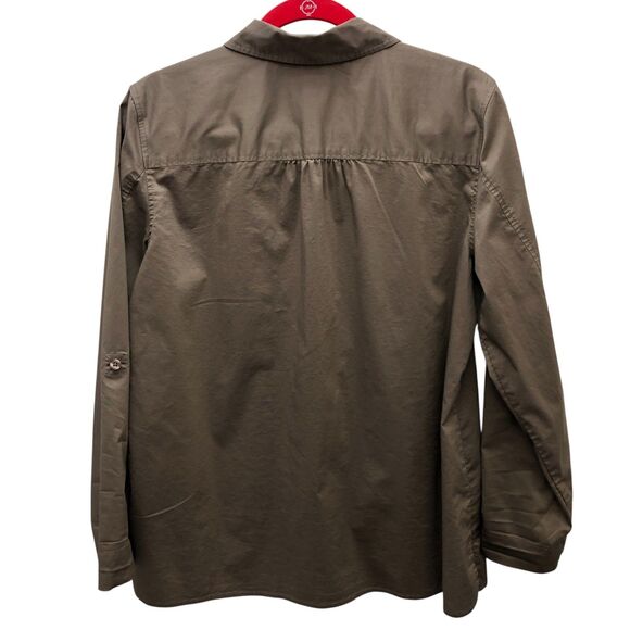 Chicos Shirt Womens 2/L Button Up Long‎ Sleeve Roll Tab Stretch Casual Top - Picture 4 of 8